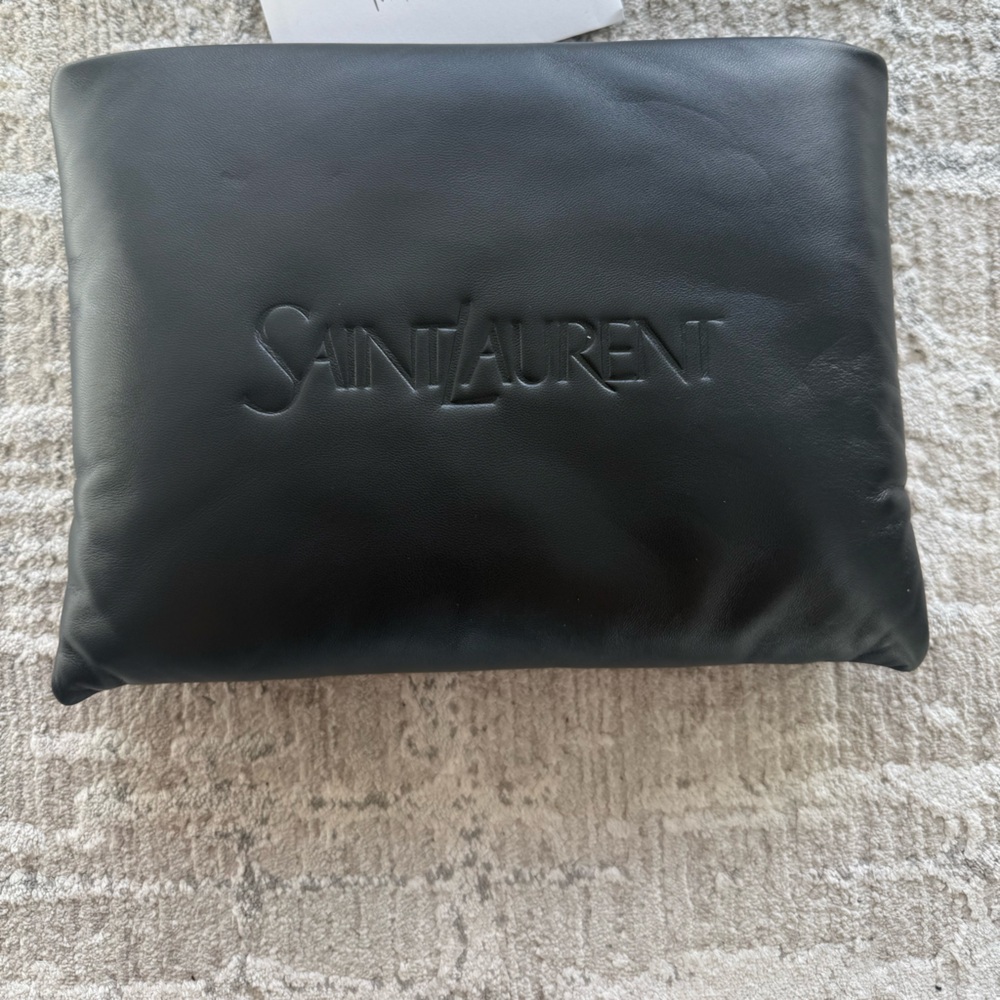 Saint Laurent Black Lambskin Clutch
